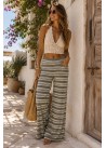 Pantalón elastano rayas tonos varios verdes
