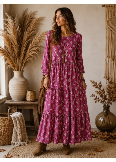Vestido estampado volantes...