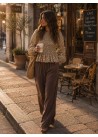 Blusa cuadros nido de abeja choco lima