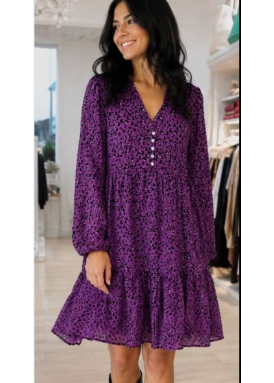 Vestido  frunce cuello pico...