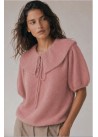 Jersey cuello bebé manga abullonada rosa