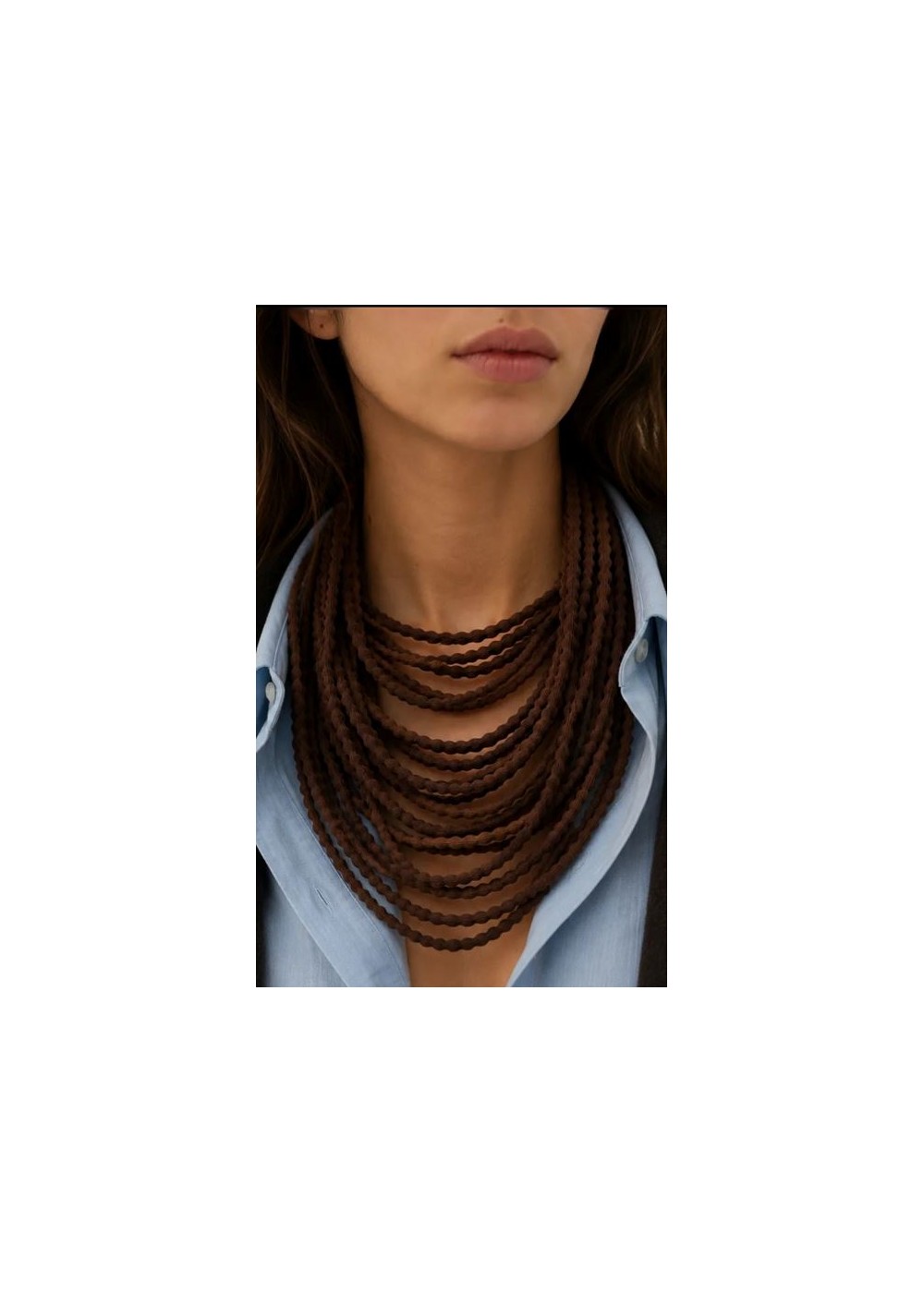 Collar borlitas seda china acero cuca cuco