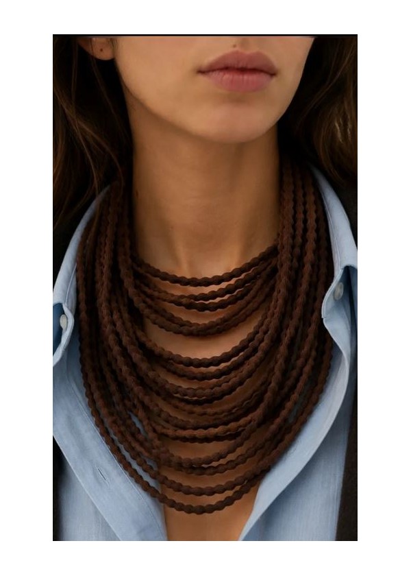 Collar borlitas seda china acero cuca cuco