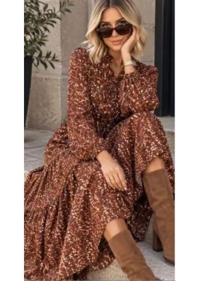 Vestido largo Vega chocolate