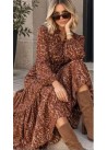 Vestido largo Vega chocolate