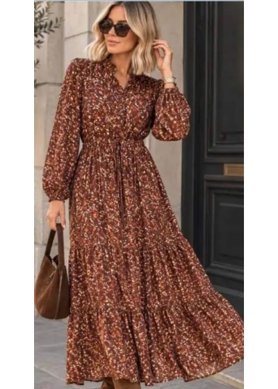 Vestido largo Vega chocolate