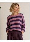 Jersey calado  contraste rosa berenjena