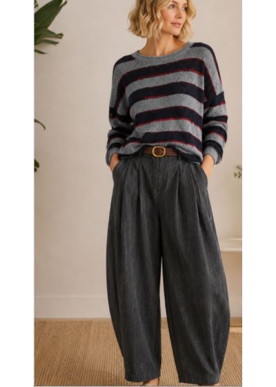 Pantalón ballon bolsillos  espiga marino